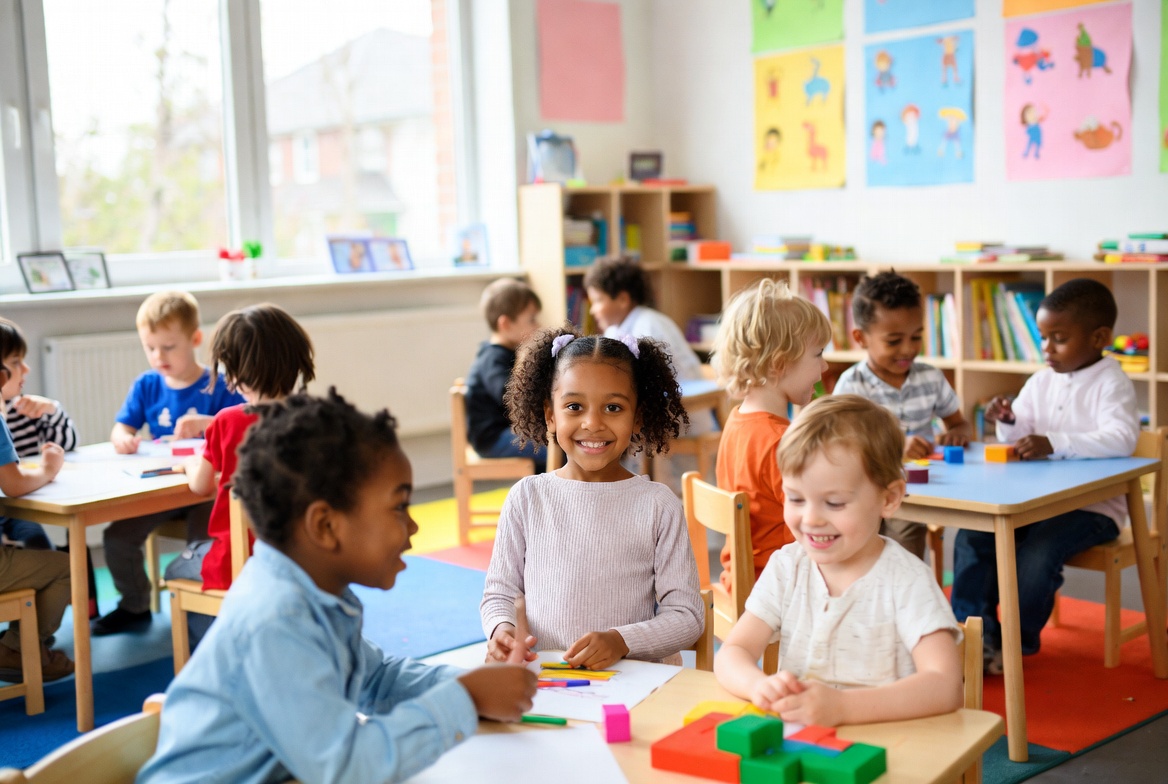 Happy children learning at Shine Your Light